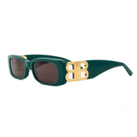Balenciaga Balenciaga Sunglasses Rectangle Full Rim, Green Frame and Grey Lens BB0096S006