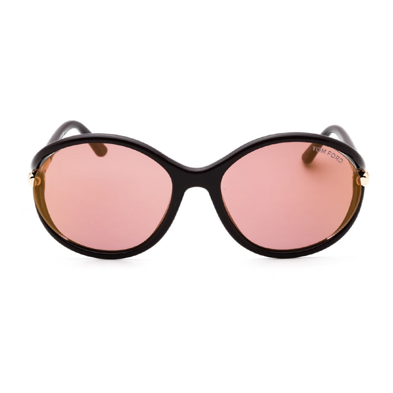 Tom Ford Sunglasses Geometric Semi Rim, Shiny Black Frame and Smoke Lens FT109001A