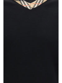 Burberry Men Check Trim Wool Sweater