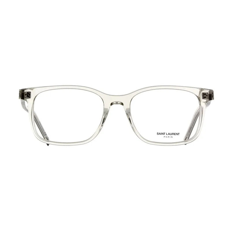 Saint Laurent Eyeglasses Square Full Rim, Beige Frame and Clear Demo Lens Lens SLM120004