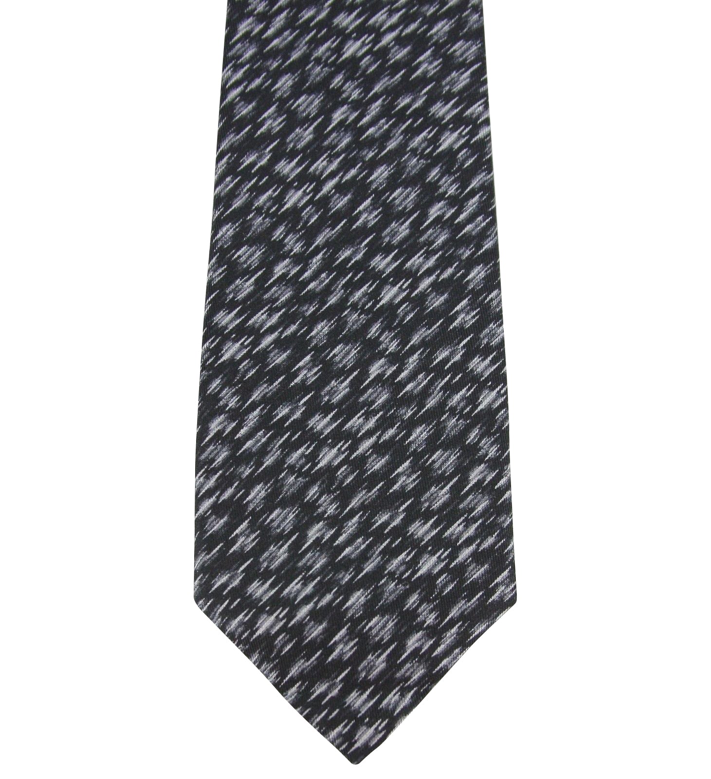 Bottega Veneta Men's Dry Brush Black/White Silk Pattern Tie
