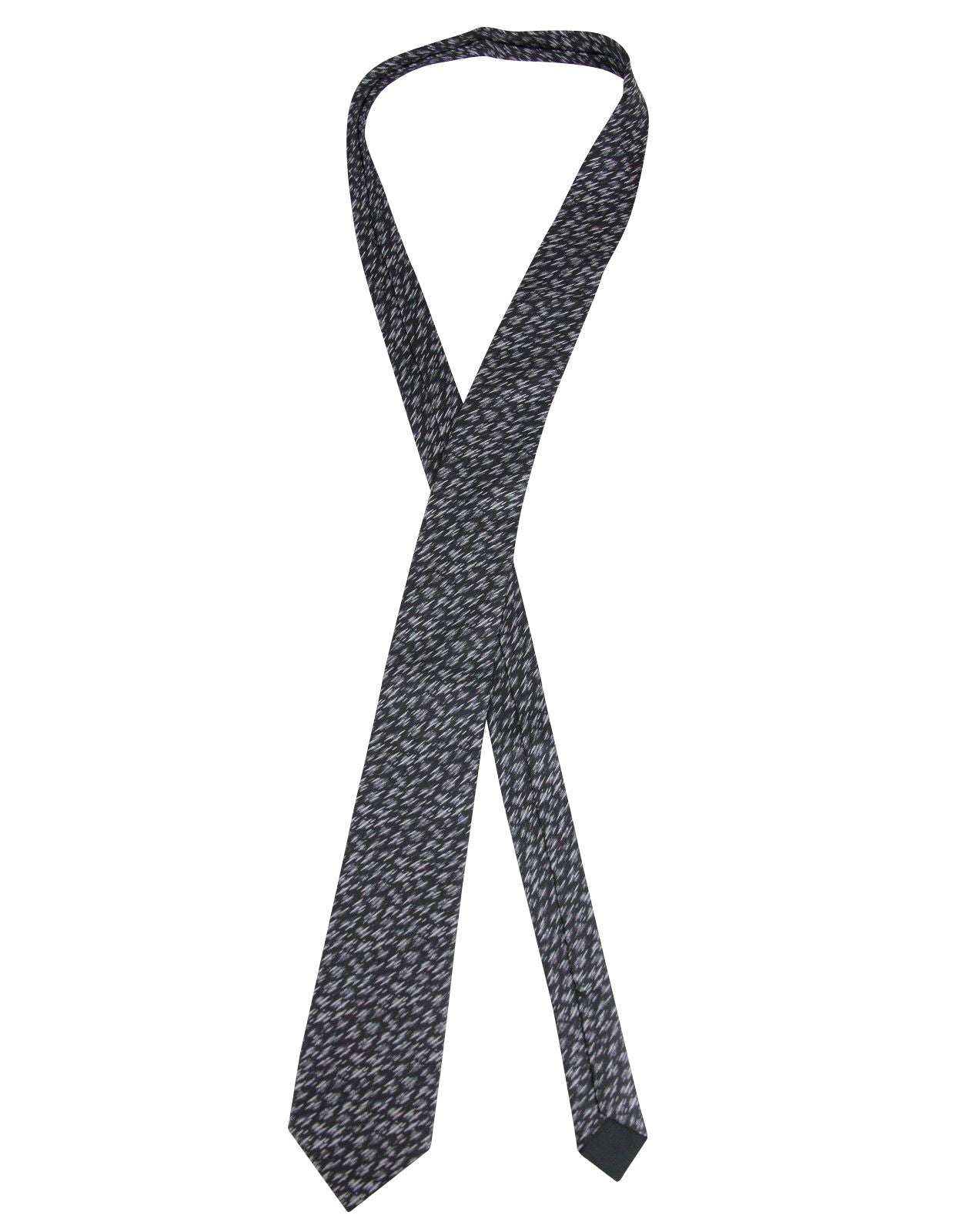 Bottega Veneta Men's Dry Brush Black/White Silk Pattern Tie