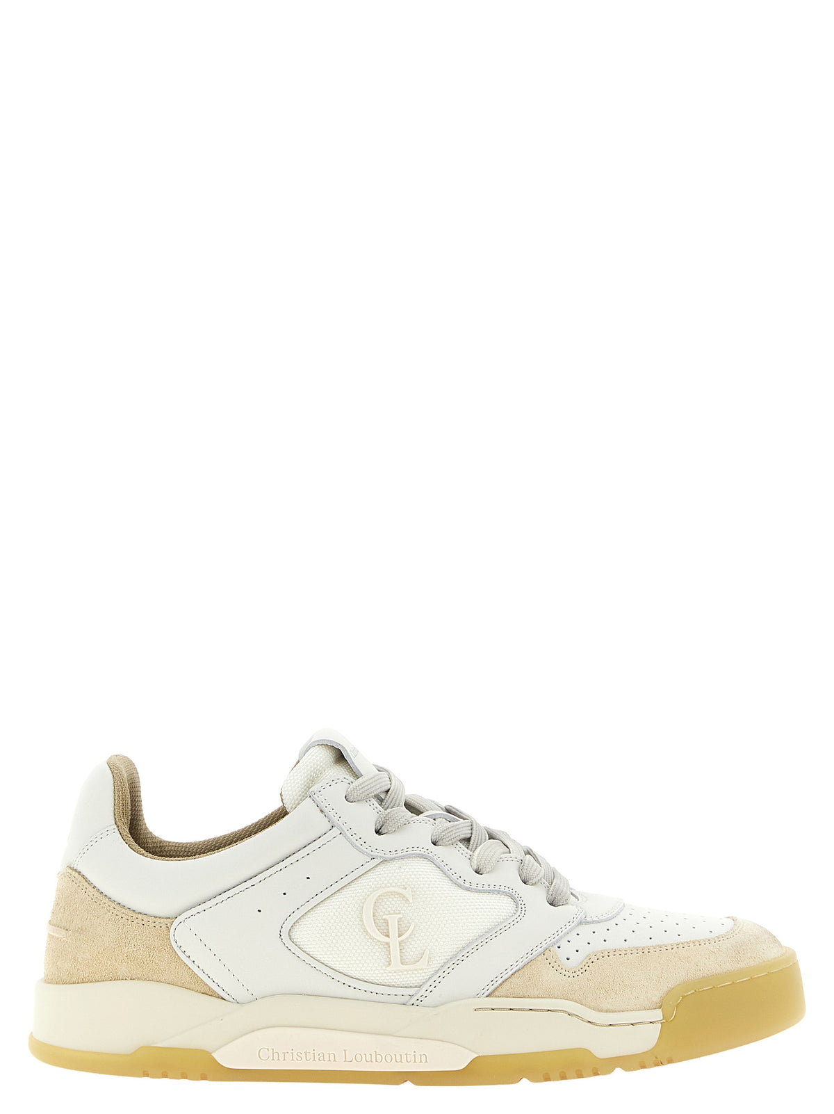 Christian Louboutin Men Beige 'Bsktball 1 Retro' Sneakers