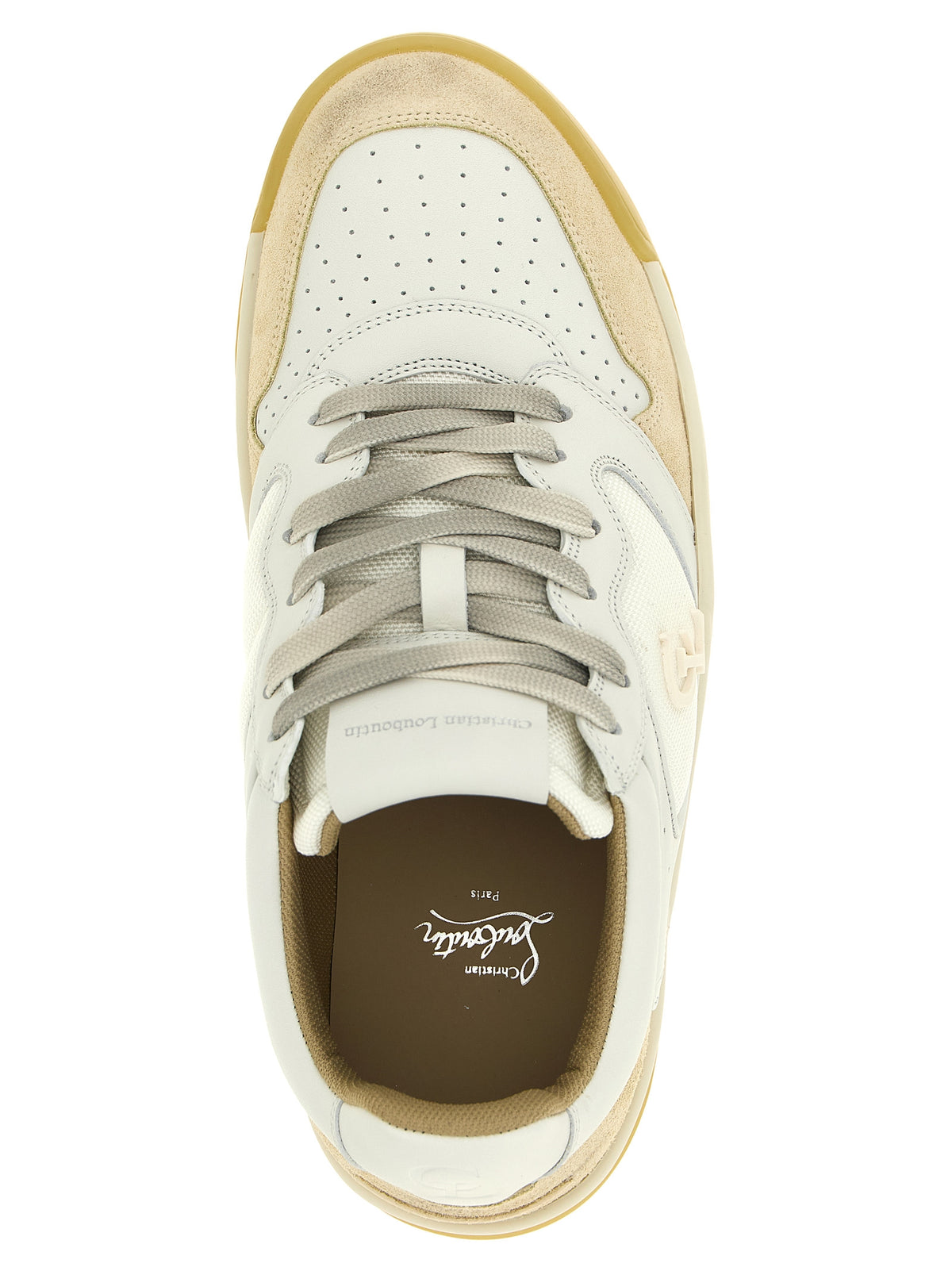 Christian Louboutin Men Beige 'Bsktball 1 Retro' Sneakers
