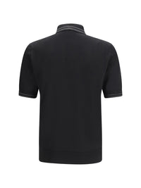 Dolce & Gabbana Men Silk Polo With Collar And Short Sleeves