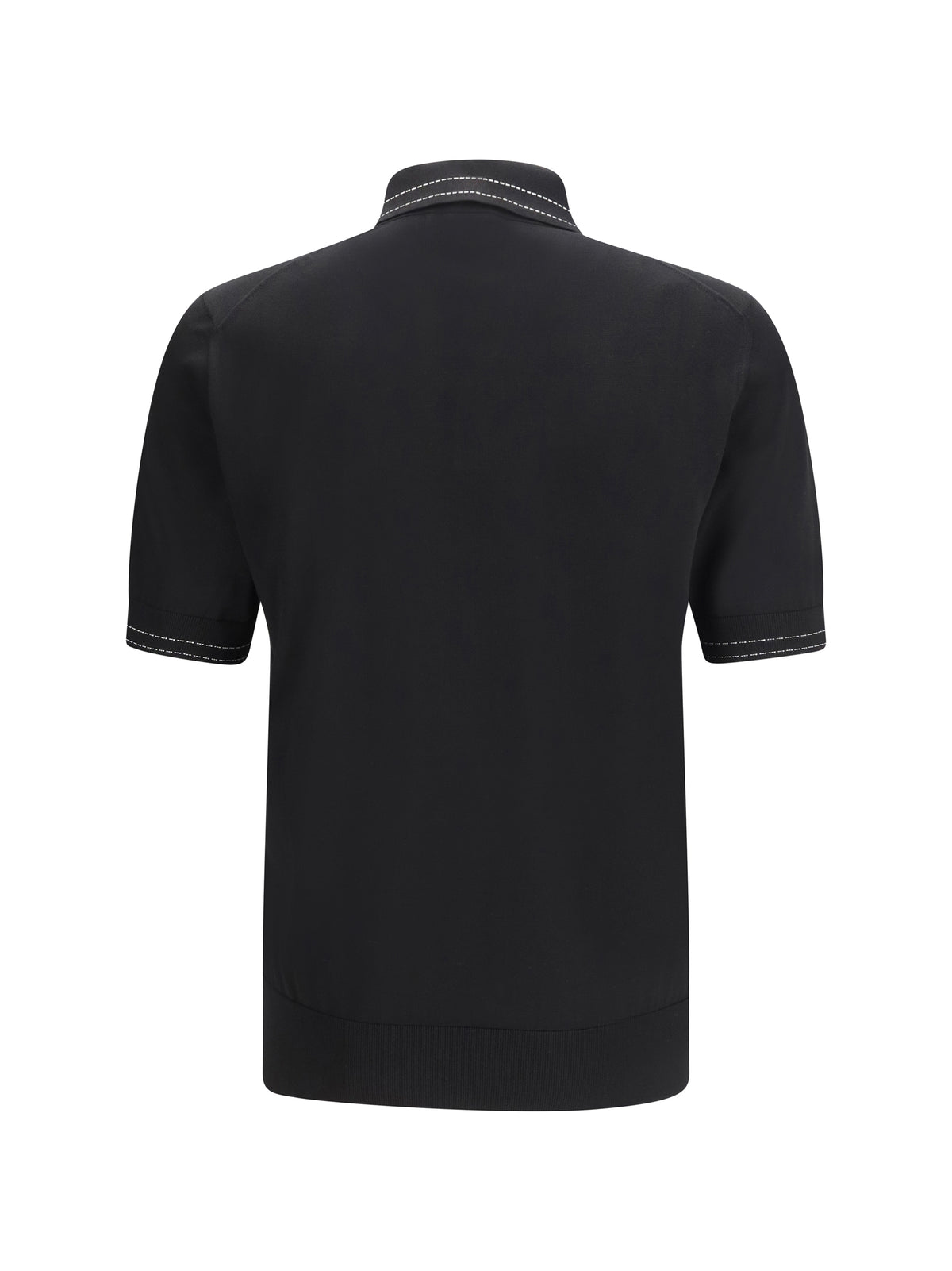 Dolce & Gabbana Men Silk Polo With Collar And Short Sleeves