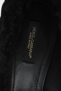 Dolce & Gabbana Black Xiangao Lamb Fur Leather Women's Pumps