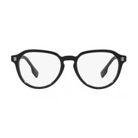 Burberry Eyeglasses Round Full Rim, Black Frame and Clear Demo Lenses Lens BE23683001