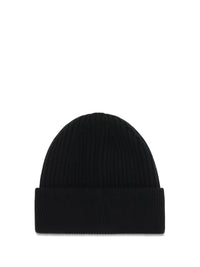 DOLCE & GABBANA Dolce & Gabbana Men Logo English Rib Knit Beanie