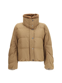 Brunello Cucinelli Women Padded Jacket With Shearling Collar