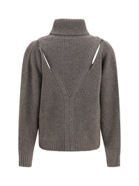 P.A.R.O.S.H. Women High-Neck Sweater With Perforated Shoulders