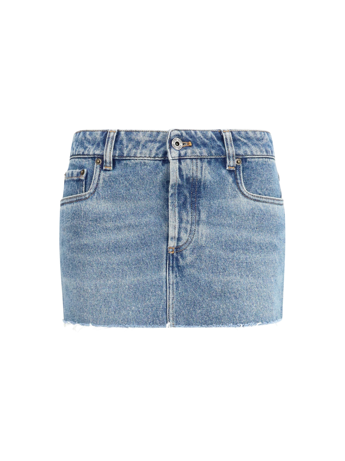 MIU MIU Miu Miu Women Frayed Hem Denim Mini Skirt