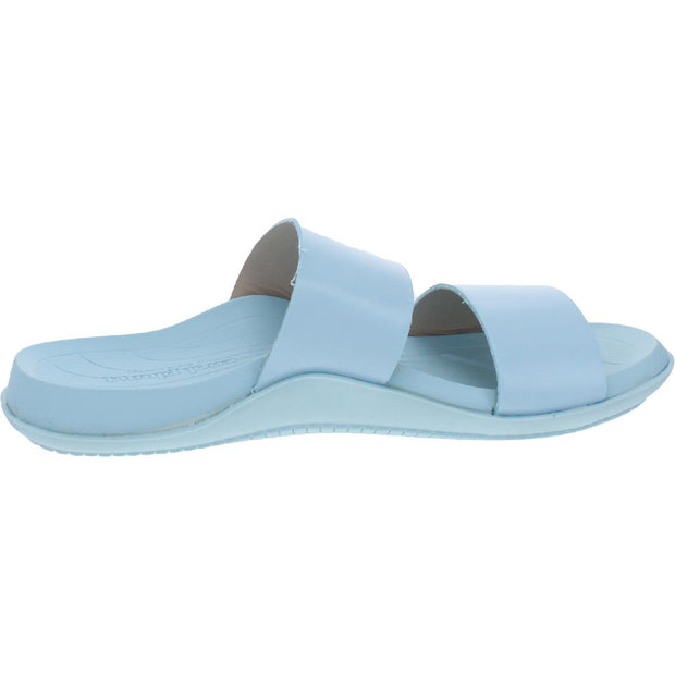 Libraa Womens Faux Leather Slip On Footbed Sandals