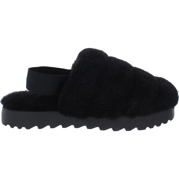 Super Fluff Womens Shearling Cozy Slingback Slippers