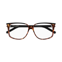 Saint Laurent Eyeglasses Square Full Rim, Black/Havana Frame and Clear Demo Lens Lens SL599OPT001