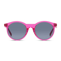 Celine Sunglasses Round Full Rim, Transparent Fuchsia Frame and Grey Lens CL40010U75V