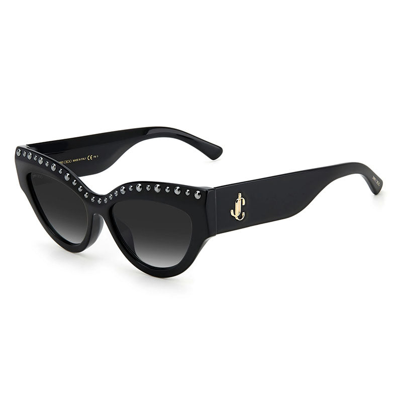 Jimmy Choo Sunglasses Cat Eye Full Rim, Black Frame and Grey Gradient Lens SONJA/G/S08079O