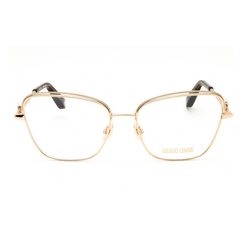 Roberto Cavalli Eyeglasses Butterfly Full Rim, Shiny Rose Gold Frame and Clear Demo Lenses Lens VRC069V300V