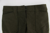 Ermanno Scervino Green Wool Blend Loose Fit Cargo Women's Pants