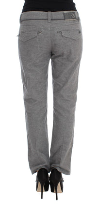 Ermanno Scervino Gray Cotton Straight Fit Casual Women's Pants