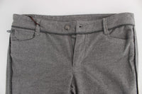 Ermanno Scervino Gray Cotton Straight Fit Casual Women's Pants