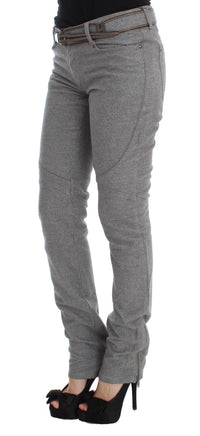 Ermanno Scervino Gray Cotton Slim Fit Casual Bootcut Women's Pants
