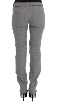 Ermanno Scervino Gray Cotton Slim Fit Casual Bootcut Women's Pants