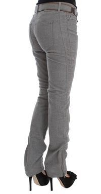 Ermanno Scervino Gray Cotton Slim Fit Casual Bootcut Women's Pants