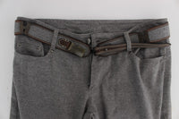 Ermanno Scervino Gray Cotton Slim Fit Casual Bootcut Women's Pants