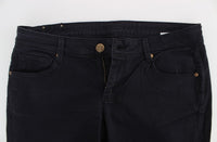 Ermanno Scervino Blue Cotton Blend Casual Fit Women's Pants