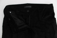 Ermanno Scervino Black Velvet Cotton Capri Bootcut Women's Pants
