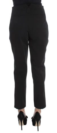 Ermanno Scervino Black Cotton Blend Capri Cropped Women's Pants