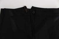 Ermanno Scervino Black Cotton Blend Capri Cropped Women's Pants