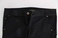 Ermanno Scervino Black Cotton Blend Regular Fit Women's Pants