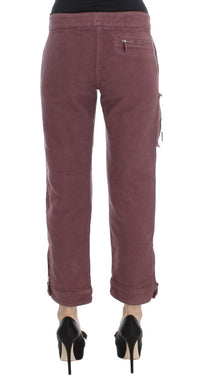 Ermanno Scervino Bordeaux Cotton Cropped Cargo Women's Pants