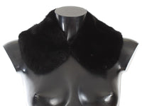Dolce & Gabbana Black Mink Fur Shoulder Collar Women's Scarf