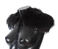 Dolce & Gabbana Black Fox Fur Collar Women's Scarf