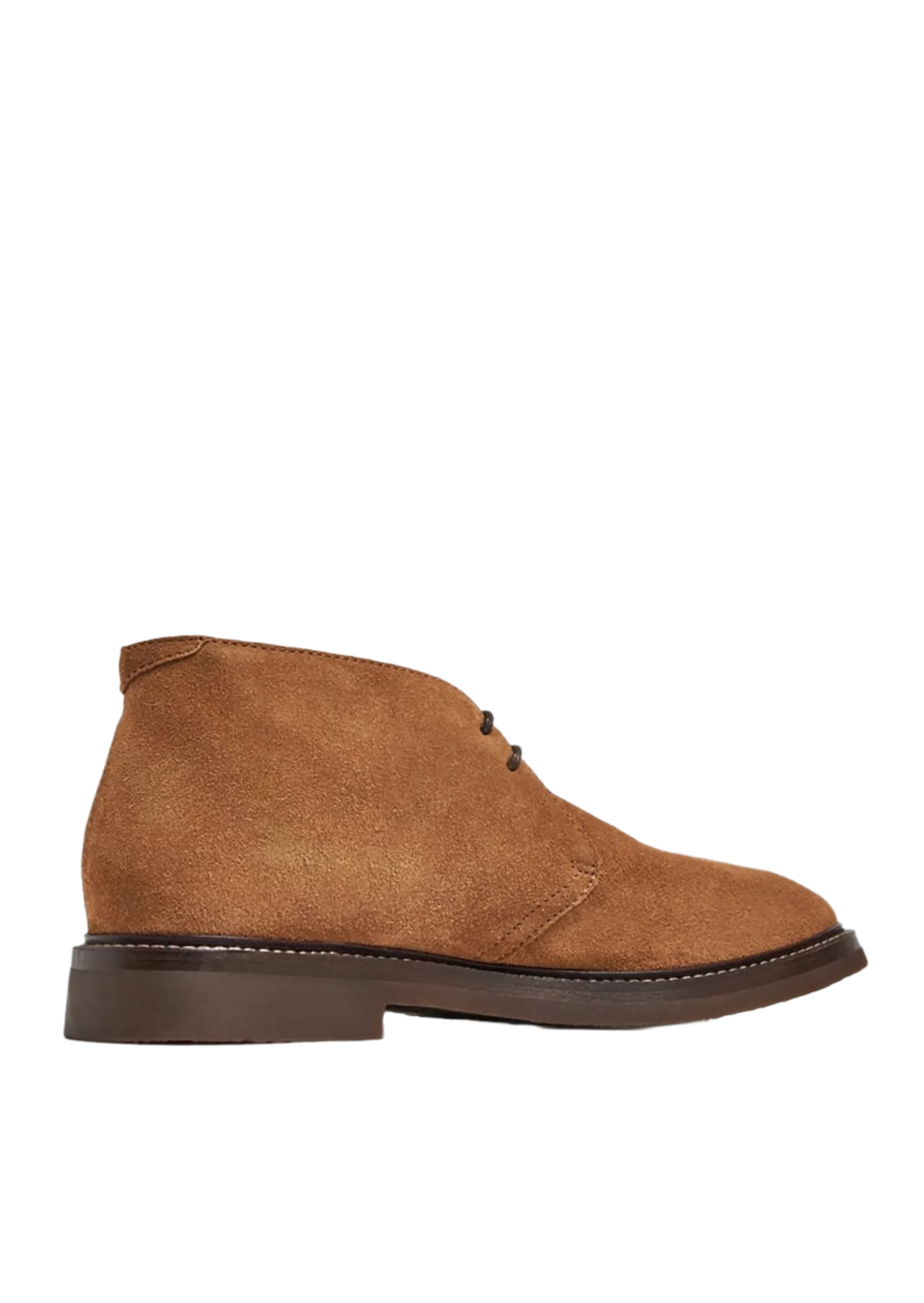 Brunello Cucinelli Tobacco Suede Chukka Boots with Welt Stitching