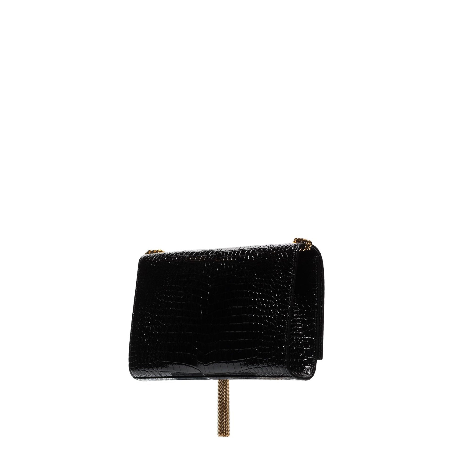 SAINT LAURENT Saint Laurent Kate Medium Tassel Crocodile Embossed Leather Bag Women