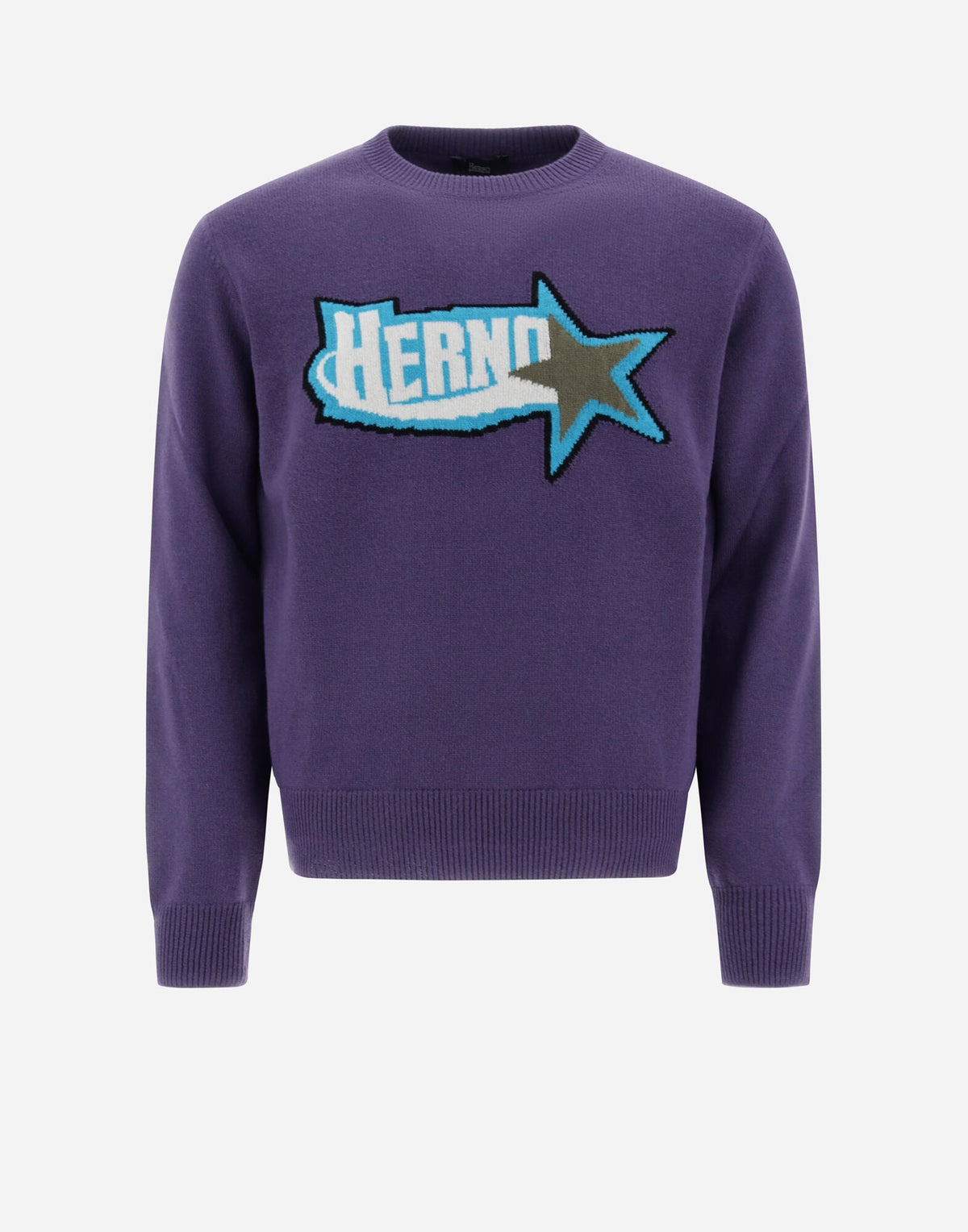 Herno Men's Star Logo Knit Purple Mg000110U-70164-4745