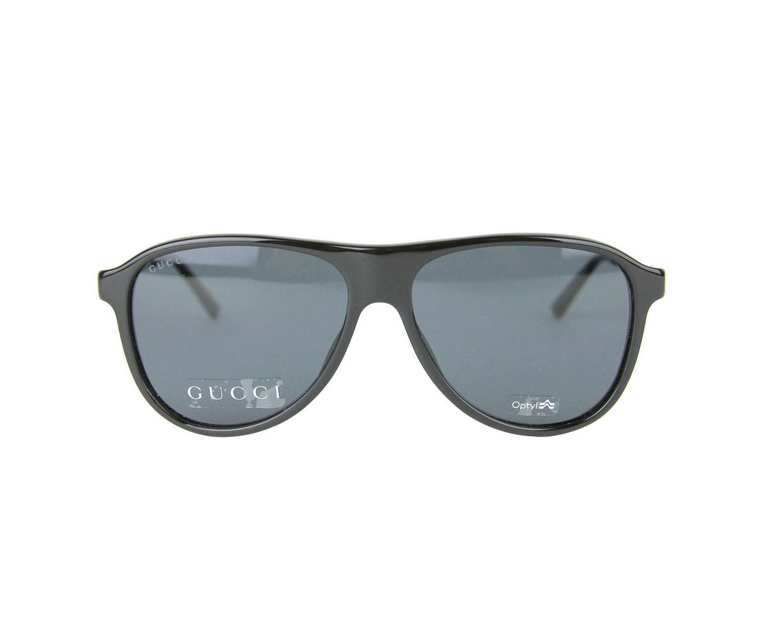 Gucci Unisex Black Metal & Plastic Aviator Sunglasses GG Black