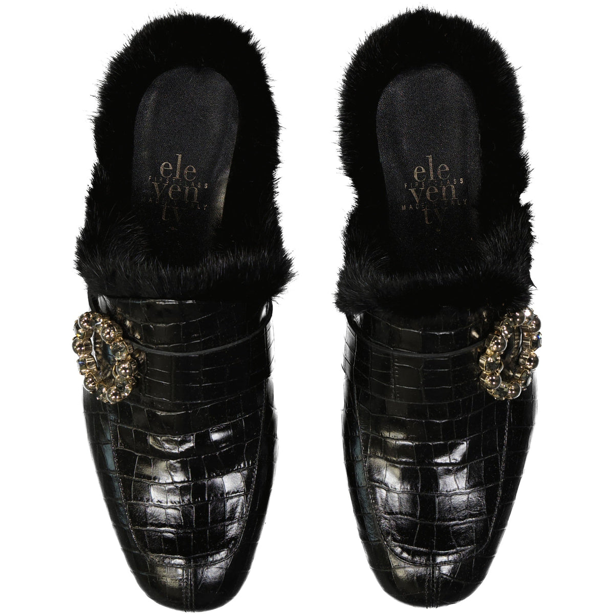 Eleventy Eleventy Leather Fur Mules Women