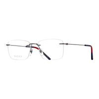Gucci Eyeglasses Rectangle Rimless, Ruthenium Frame and Clear Demo Lenses Lens GG0399O003