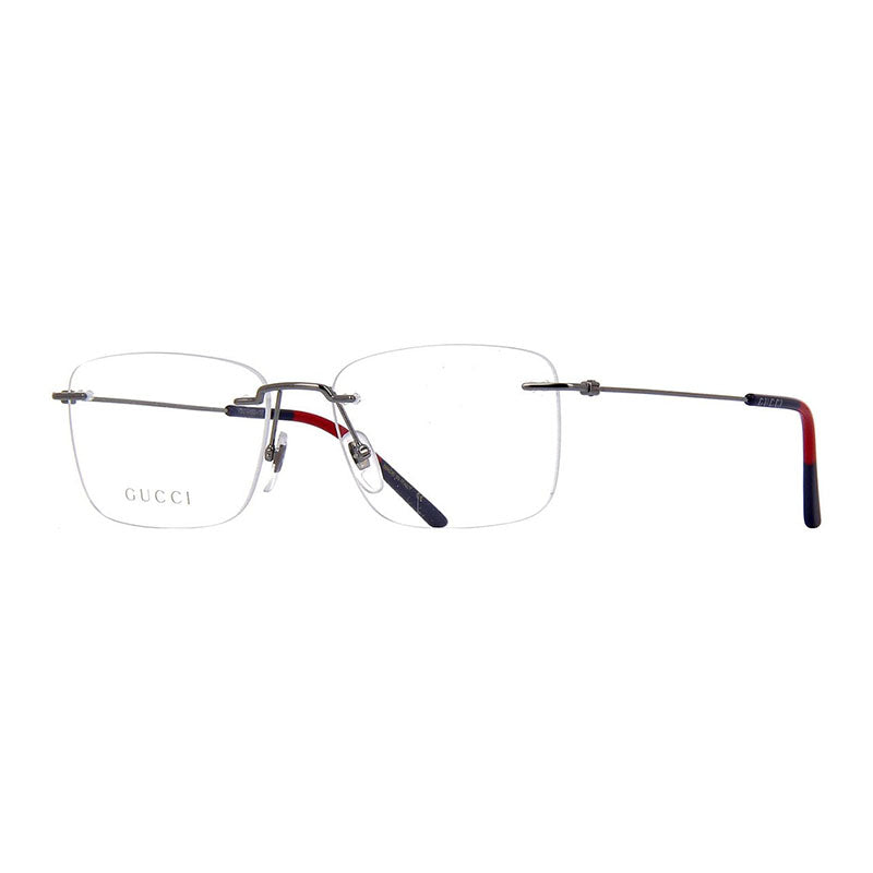 Gucci Eyeglasses Rectangle Rimless, Ruthenium Frame and Clear Demo Lenses Lens GG0399O003