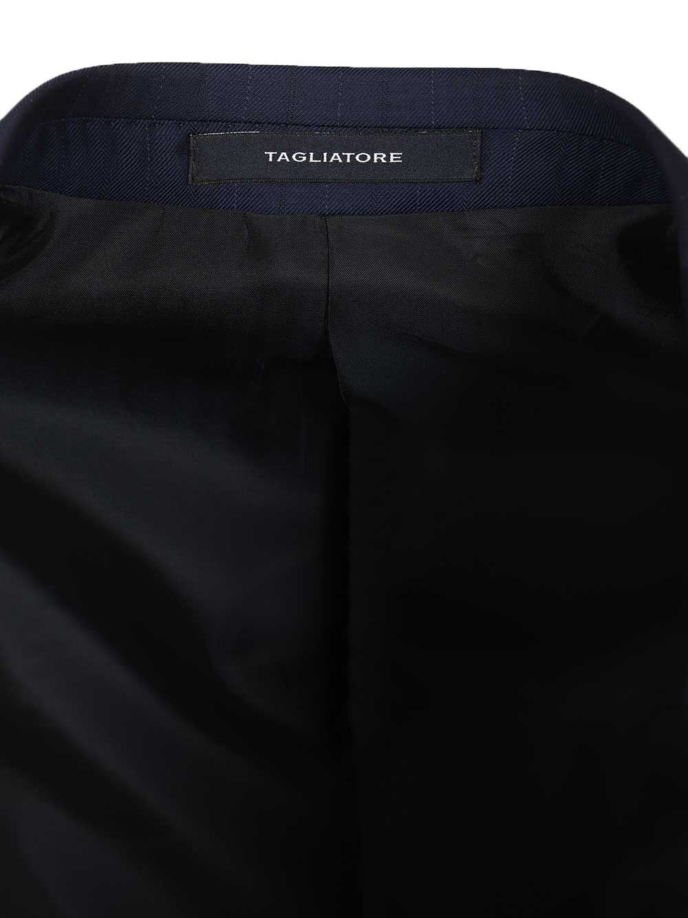 Tagliatore Men Blue Pinstripe Suit