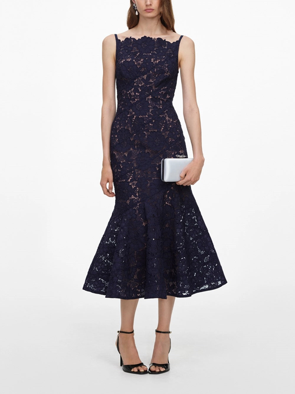 Self-Portrait Women Spiral Lace Midi Dress