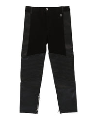 Gucci Boys Faux Leather Mixed Media Pants