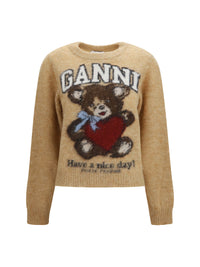 GANNI Ganni Women Alpaca Graphic Crewneck Sweater