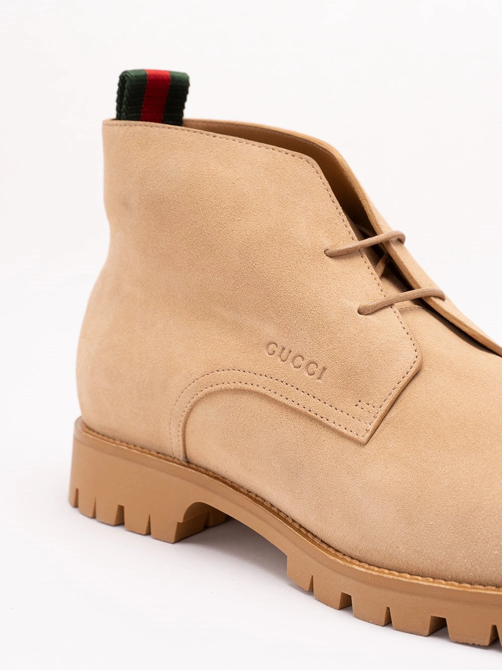Gucci Gucci Men Lace-Up Ankle Boot With Web