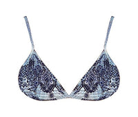 Somedays Lovin Women's Open Eyes Blue Ruched Bikini Top,M